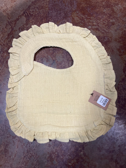 Cotton Double Cloth Baby Bib w/ Terry Back & Ruffles, 6 Colors