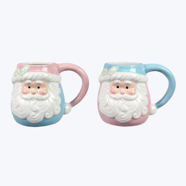 Christmas Pastel Santa Ceramic Mug 19OZ- 2 Styles