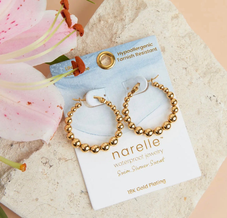 Waterproof Bubble Hoop Earring Gold