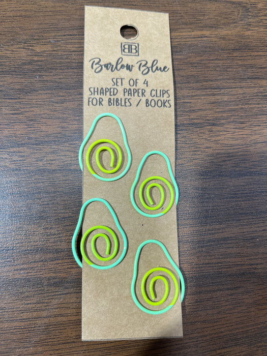 Avocado Set of 4 Decorative Paper Clips for Bibles & Books