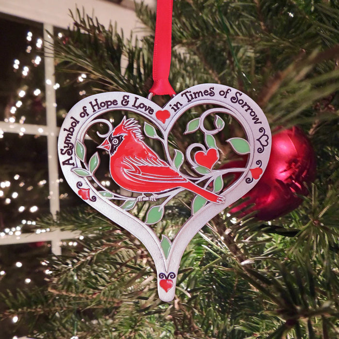 Cardinal Heart Ornament Hope & Love