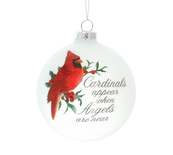 Cardinals Appear.. Round White Ornament