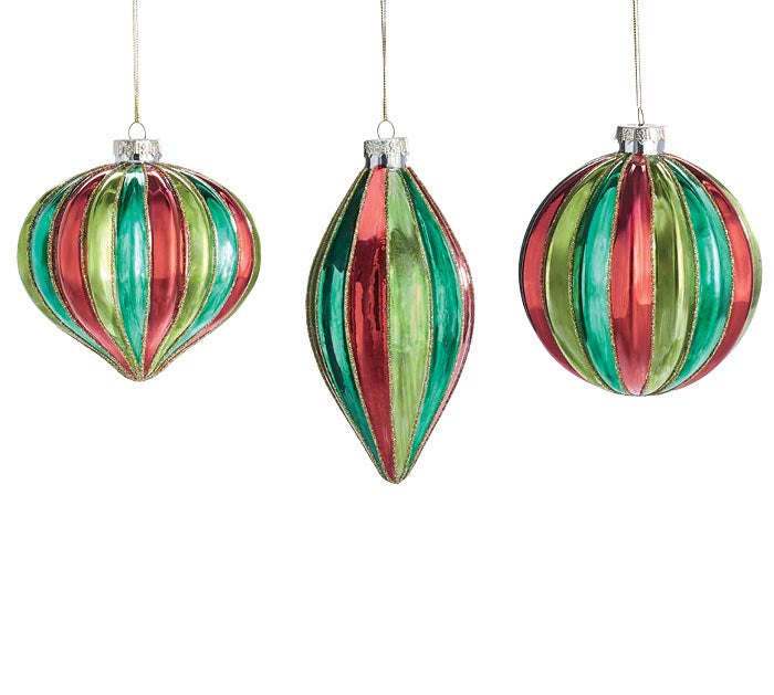 Red, Green, & Gold Ornaments- 3 Styles!