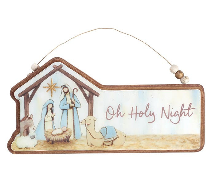 Wooden Oh Holy Night Ornament