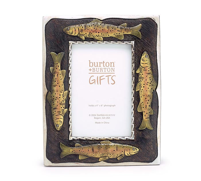 Resin Rainbow Trout Photo Frame- 4x6