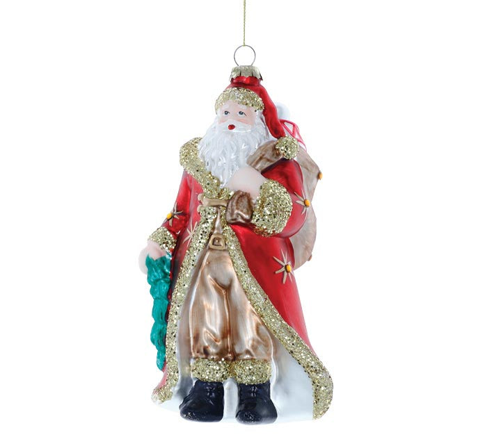 Full Body Glass Santa Ornament
