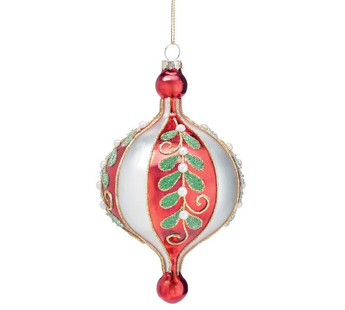 Red and Silver Finial Ornament