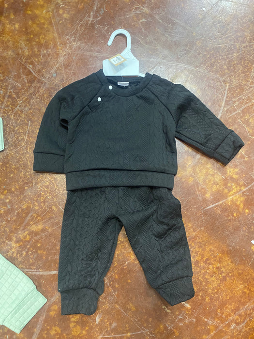 Taylor Black Cable Knit 2 Piece Pants Set for Boys & Girls.  6-9 Months through 18-24 Months.