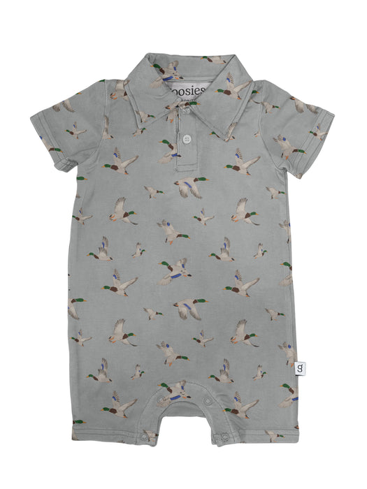 Baby Mallards Ducks - Short Sleeve Polo Romper