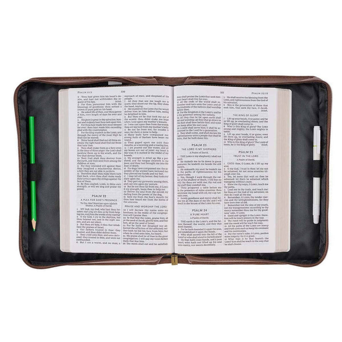 Bible Cover Classic Brown Wings Like Eagles Isa. 40:31: Extra Large
