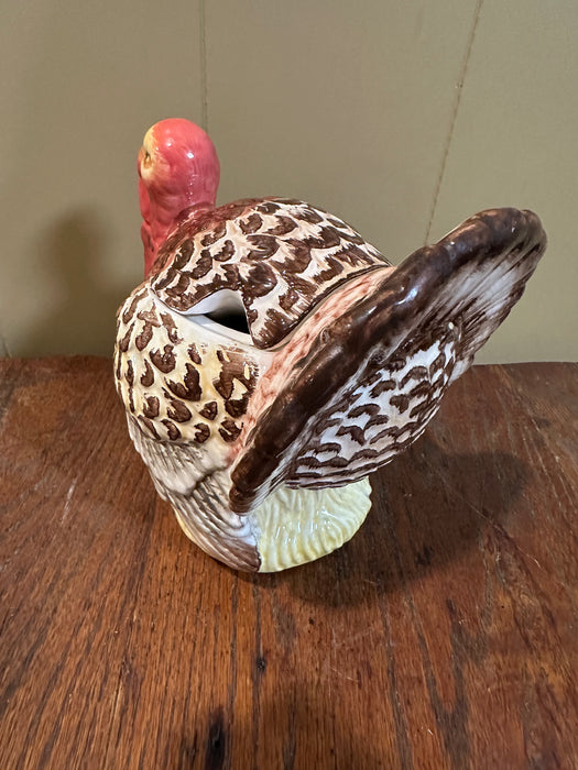 Large (7” Tall) Vintage Ceramic Turkey Gravy Boat or Cranberry Sauce Holder.  Perfect for your Thanksgiving Table.  We have several matching pieces in this set.