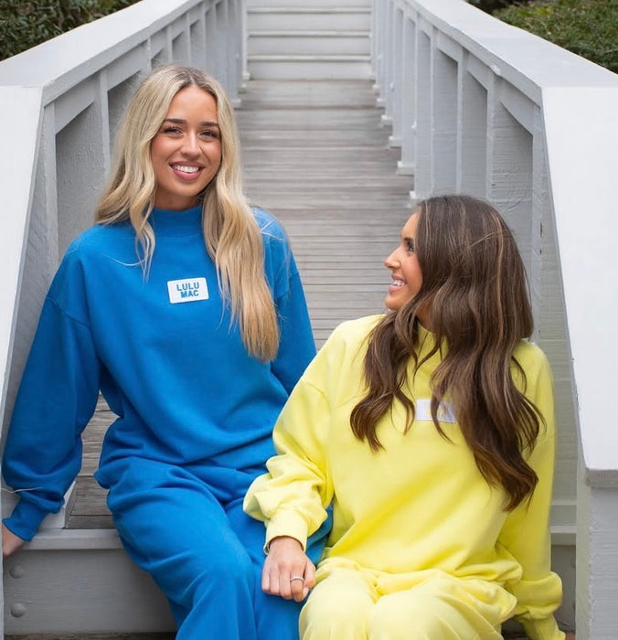 Adult Yellow Lulu Mac Mock Neck Sweatshirt
