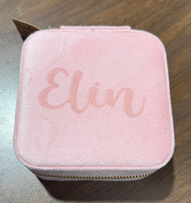 Personalized Small Zip Up Jewelry Box.  Available in Smooth Finish & Velvet.  *Personalization Included!