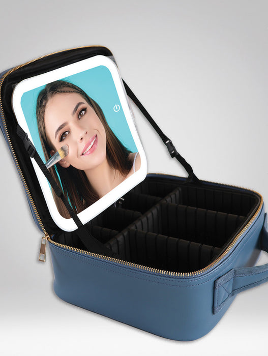 Leather Travel Case with Light Up Mirror by Simply Southern