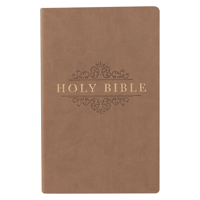 Tan Faux Leather King James Version Gift and Award Bible