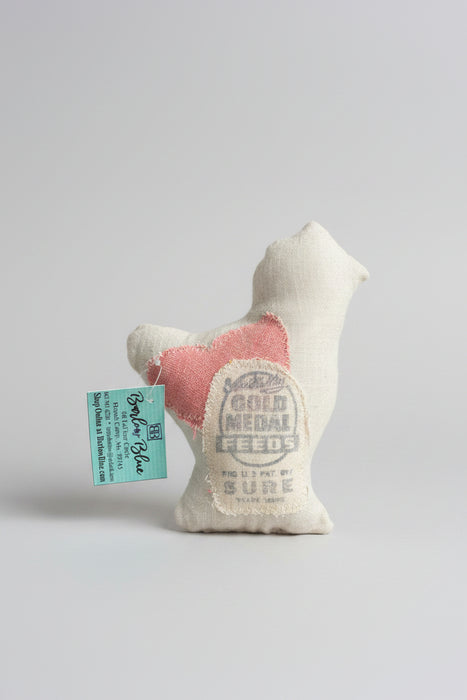 Miniature Hand Sewn Stuffed Chickens.  Made from Fun Fabric or Vintage Feed Sacks.