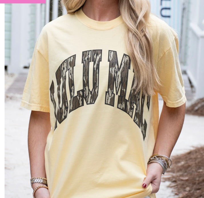 ADULT Lulu Mac Bottomland Camo Tees on Comfort Colors.  XS-3x.