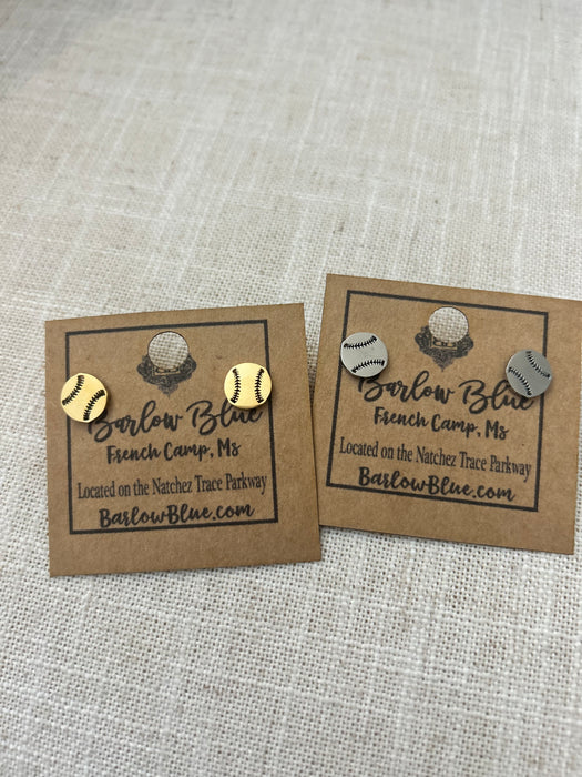 Baseball Stud Earrings - 2 Colors!