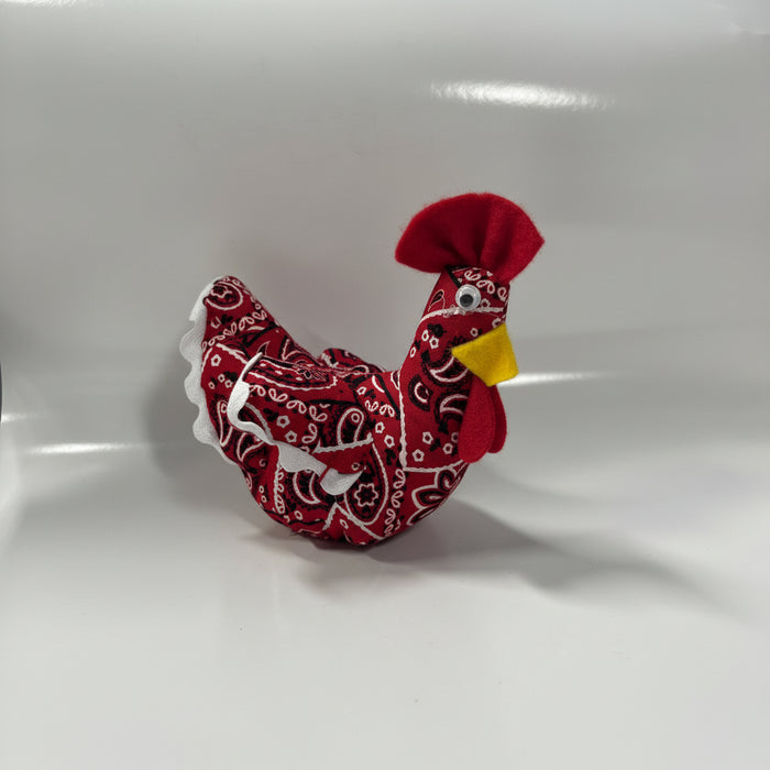 Miniature Hand Sewn Chickens .  Made from Fun Fabric or Vintage Feed Sacks.