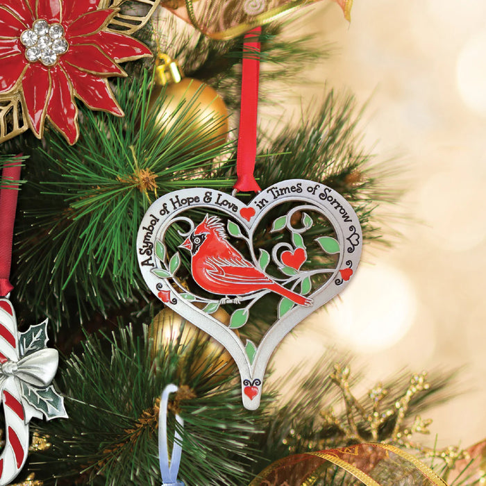Cardinal Heart Ornament Hope & Love
