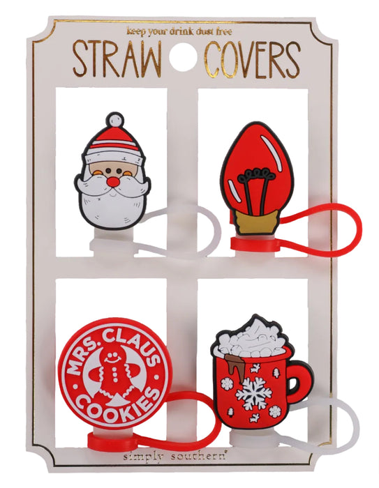 4pk Holiday Straw Toppers - 4 Styles!