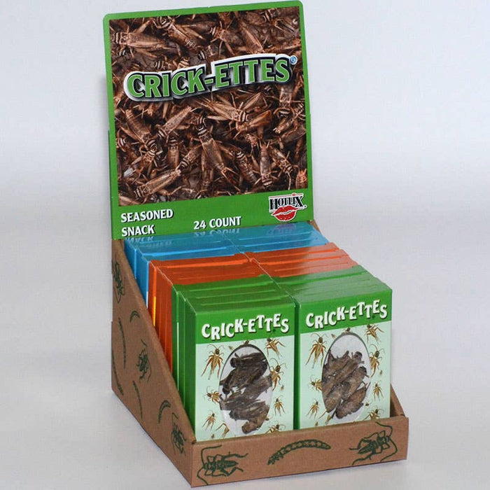 Crick-ettes Freeze Dried Flavored Crickets.  The perfect gag gift or dare.  Yes, they are really edible!