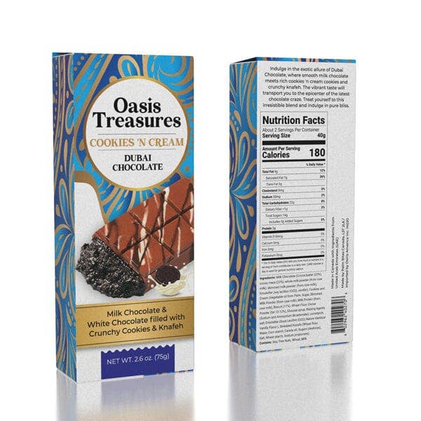 Dubai Chocolate Bar Cookies 'N Cream by Oasis Treasures