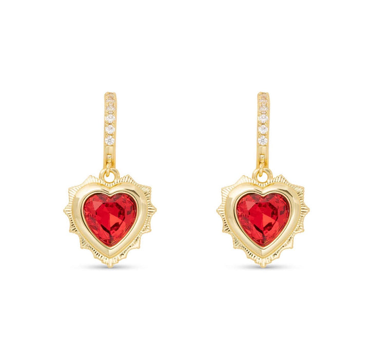 Gold Crystal Birthstone Heart Earrings-12 styles!