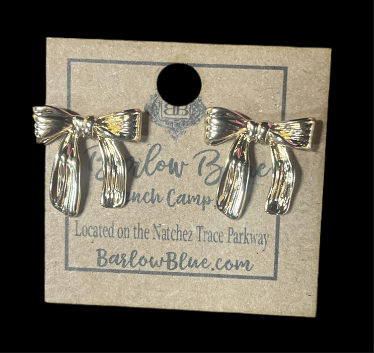 The Backstage Pass Earrings- Gold Detailed Bows