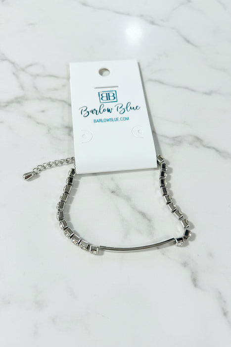 Engravable Bar Bracelet with Diamond Chain- Available in Gold & Silver