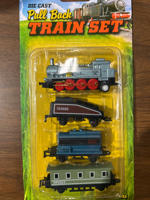 2" Die-Cast Pull Back Mini Locomotive Train Set