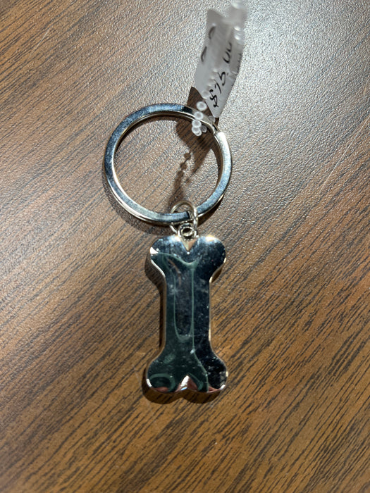 Engravable Dog Bone Silver Keychain - Personalization Included with Price!