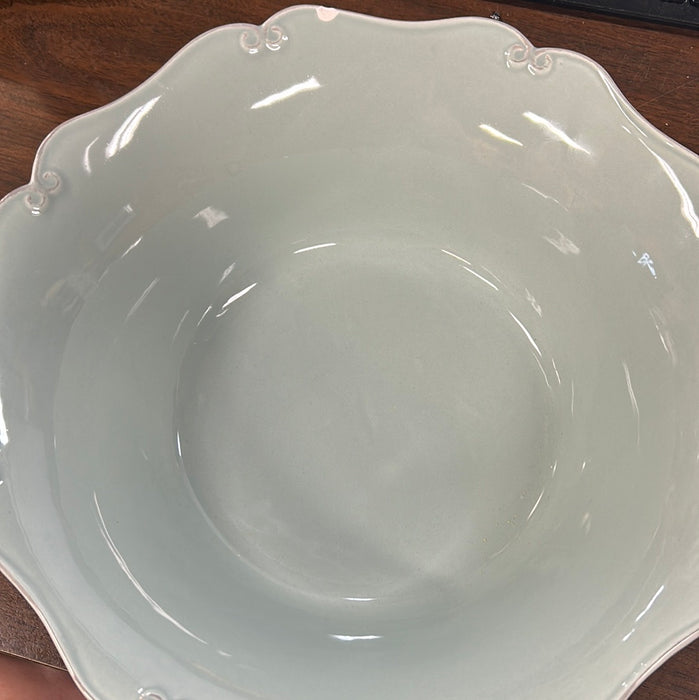 *Chipped* Blue Serving Bowl with Grey Detail