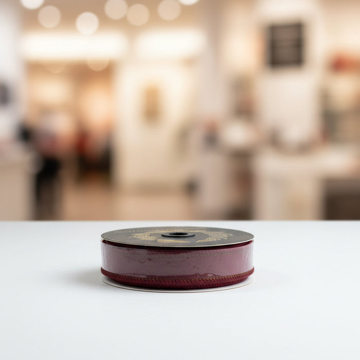 Paper Felt Maroon John Mark Ribbon: 1in wide x 10yd