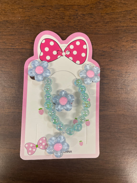 Daisy Jewelry Sets- Clip On Earrings, Ring, and Necklace. Available in 5 Styles!