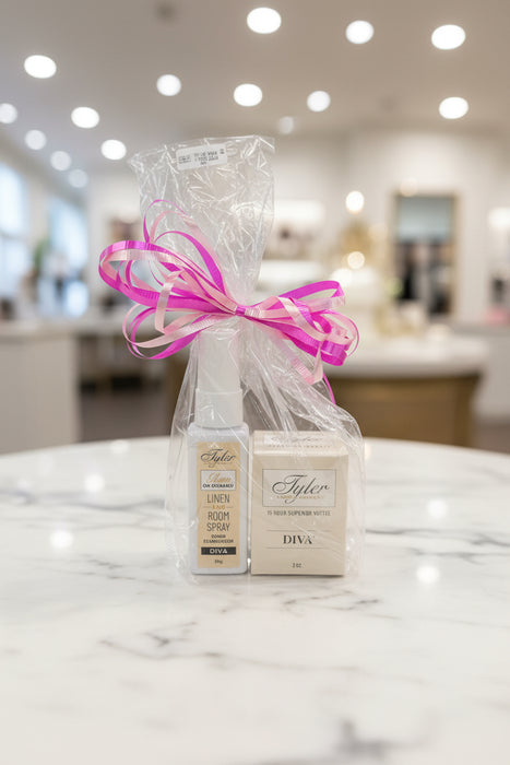 Tyler Gift Set with Linen/ Room Spray & a 15 Hour Votive Candle