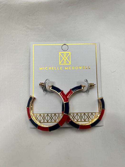 Red, Blue, & Gold Ashlynn Hoops- Perfect For Game Day To Show Your School Spirit!!