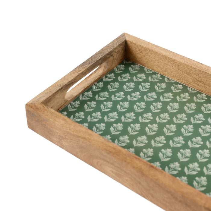 Forget Me Nots Mango Wood Tray