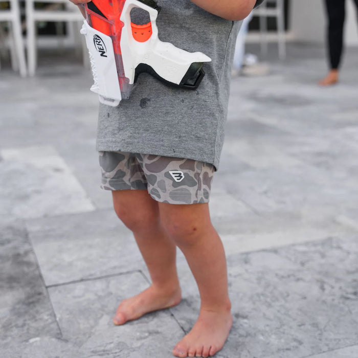 Youth & Toddler Athletic Shorts – Classic Deer Camo – by Burlebo