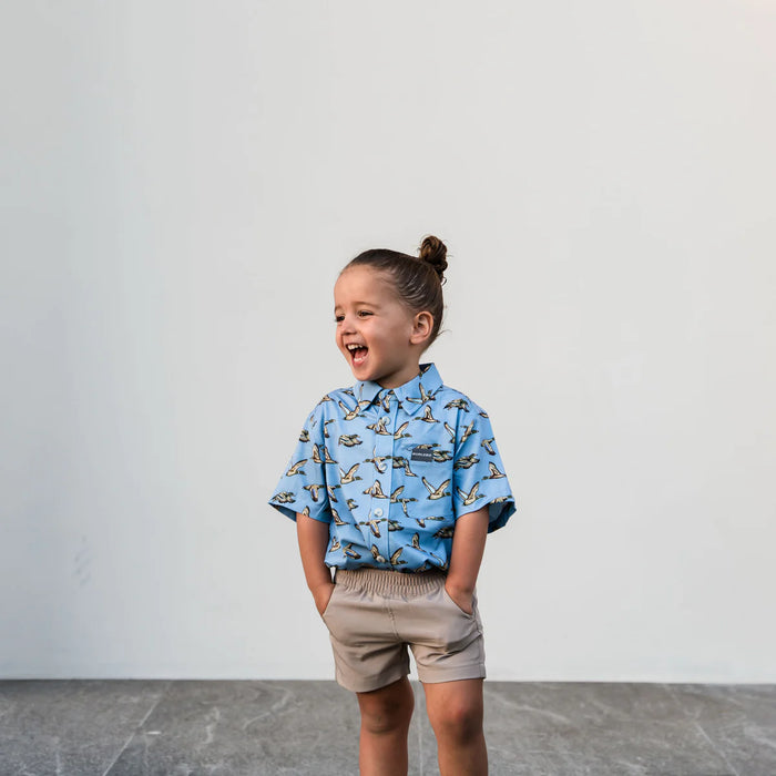Youth & Toddler Everyday Shorts – Cobblestone Khaki – Duck Hunt Pocket by Burlebo