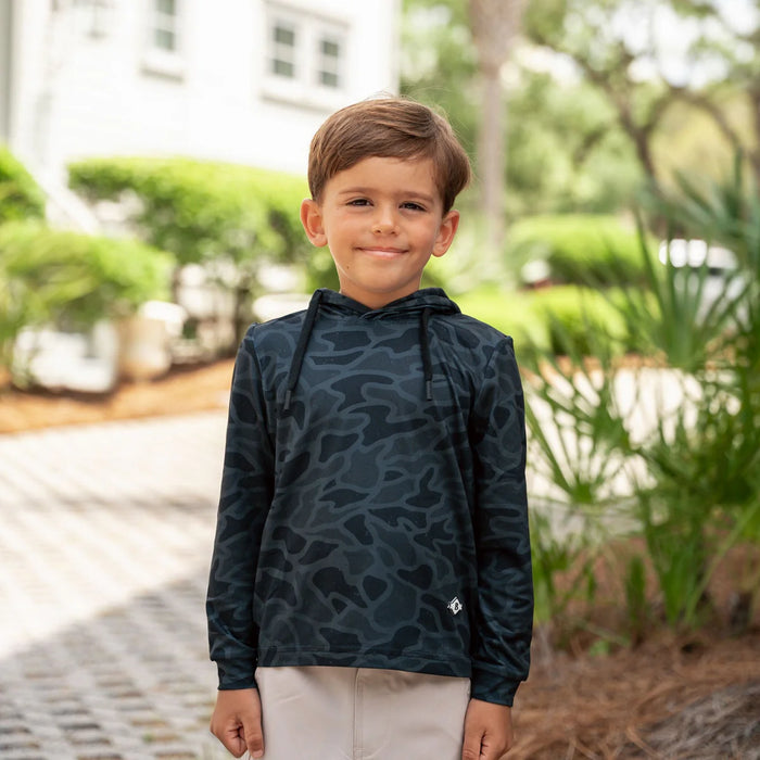 Youth & Toddler Performance Hoodie – Black Camo by Burlebo