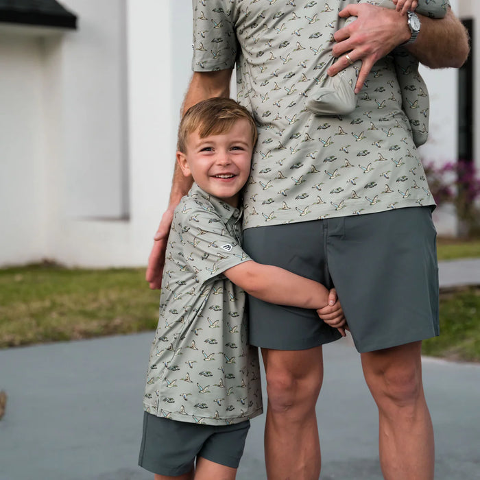 Youth & Toddler Polo – Flying Ducks – Green by Burlebo