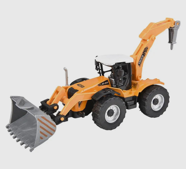 Die Cast Pull Back Farm Tractors.  7"