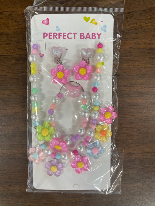 Daisy Jewelry Sets- Clip On Earrings, Ring, and Necklace. Available in 5 Styles!