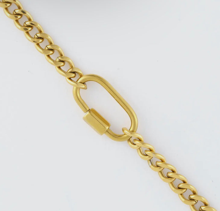 Waterproof Gold 16” Carabiner Necklace