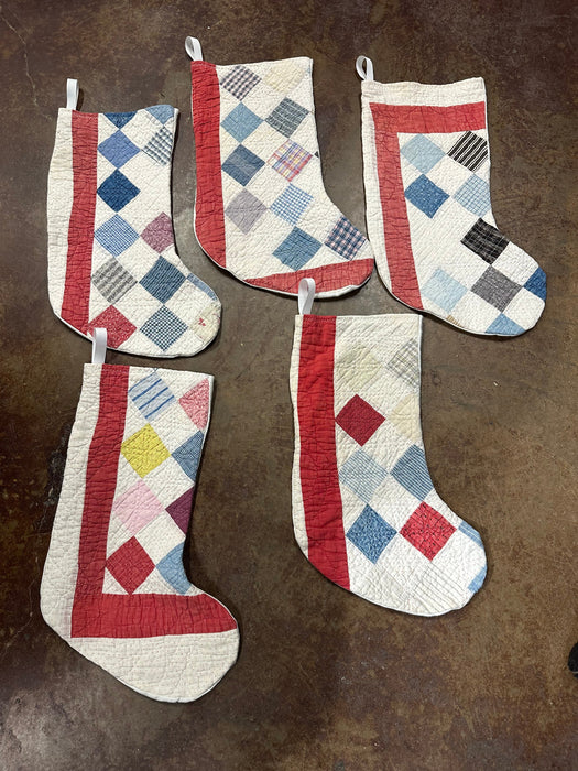 Quilted Stockings with Quilted Table Cloth Backs - 8 Styles! (Personalization Can Be Added for an Additional $10!)