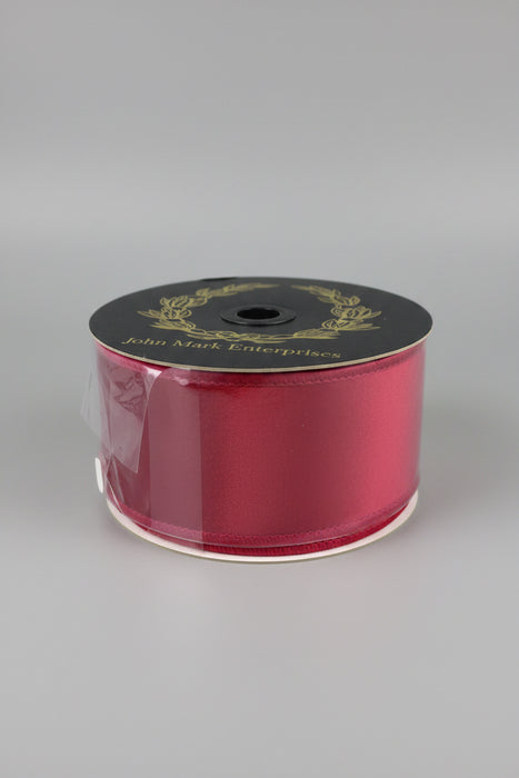 Fuschsia Satin Double Sided Fused John Mark Ribbon: 2.5in wide x 10yd