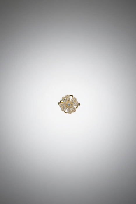 Gold Four Leaf Heart Clover Adjustable Fidget Ring