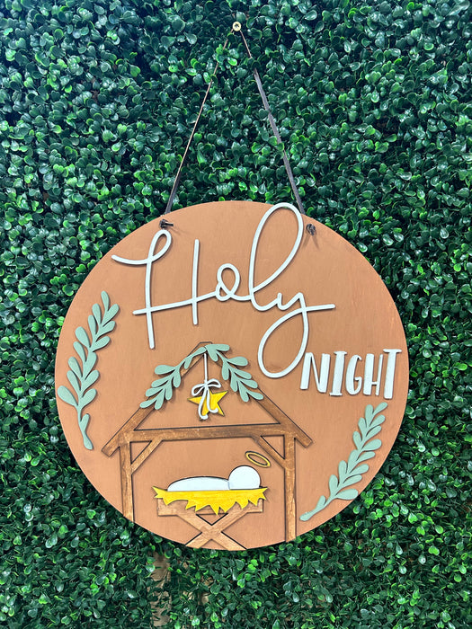 Holy Night Door Hanger with Manger