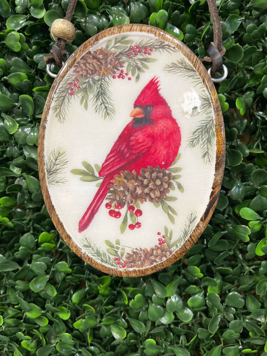 Cardinal Mango Wood Ornaments- 3 Styles!